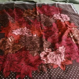 Gucci Red and Brown Floral Scarf